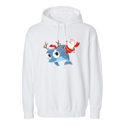 Dolphin Santa Claus Family Couple Matching Xmas Gift Cute Gift Garment-Dyed Fleece Hoodie