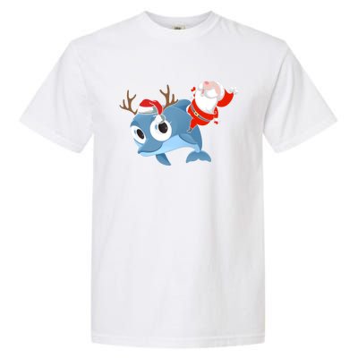 Dolphin Santa Claus Family Couple Matching Xmas Gift Cute Gift Garment-Dyed Heavyweight T-Shirt