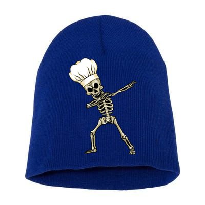 Dabbing Skeleton Chef Halloween Dabbing Scary Chef Great Gift Short Acrylic Beanie