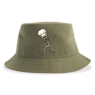 Dabbing Skeleton Chef Halloween Dabbing Scary Chef Great Gift Sustainable Bucket Hat