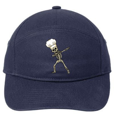 Dabbing Skeleton Chef Halloween Dabbing Scary Chef Great Gift 7-Panel Snapback Hat