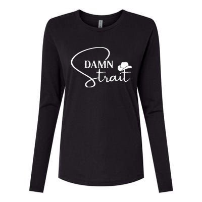 D.A.M.N. S.T.R.A.I.T Cowboy Hats Western Country Music Womens Cotton Relaxed Long Sleeve T-Shirt