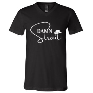 D.A.M.N. S.T.R.A.I.T Cowboy Hats Western Country Music V-Neck T-Shirt