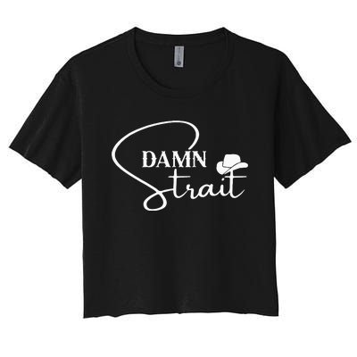 D.A.M.N. S.T.R.A.I.T Cowboy Hats Western Country Music Women's Crop Top Tee