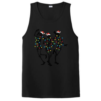 Dancing Skeleton Christmas Lights Funny Halloween Costume Great Gift PosiCharge Competitor Tank