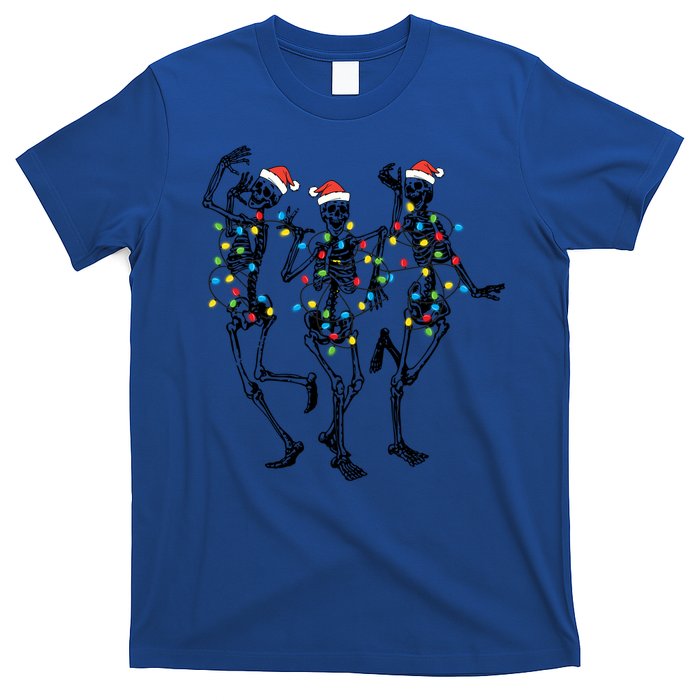 Dancing Skeleton Christmas Lights Funny Halloween Costume Great Gift T-Shirt