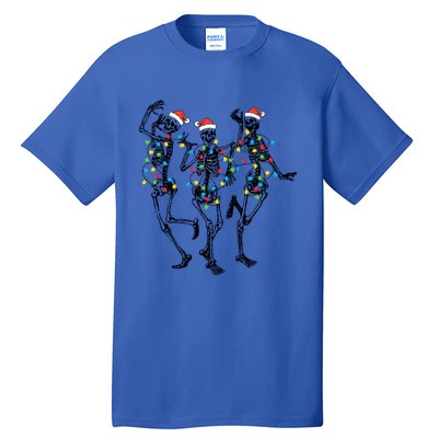 Dancing Skeleton Christmas Lights Funny Halloween Costume Great Gift Tall T-Shirt