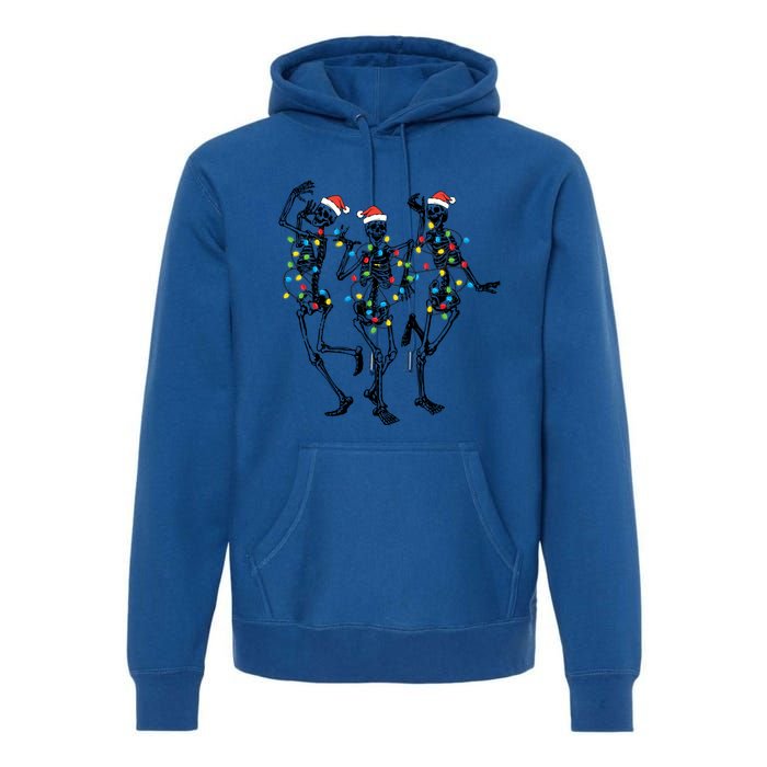 Dancing Skeleton Christmas Lights Funny Halloween Costume Great Gift Premium Hoodie