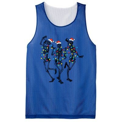 Dancing Skeleton Christmas Lights Funny Halloween Costume Great Gift Mesh Reversible Basketball Jersey Tank