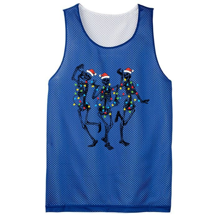 Dancing Skeleton Christmas Lights Funny Halloween Costume Great Gift Mesh Reversible Basketball Jersey Tank