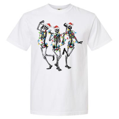 Dancing Skeleton Christmas Lights Funny Halloween Costume Great Gift Garment-Dyed Heavyweight T-Shirt