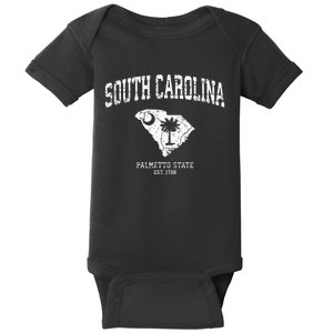 Distressed South Carolina State Flag Baby Bodysuit