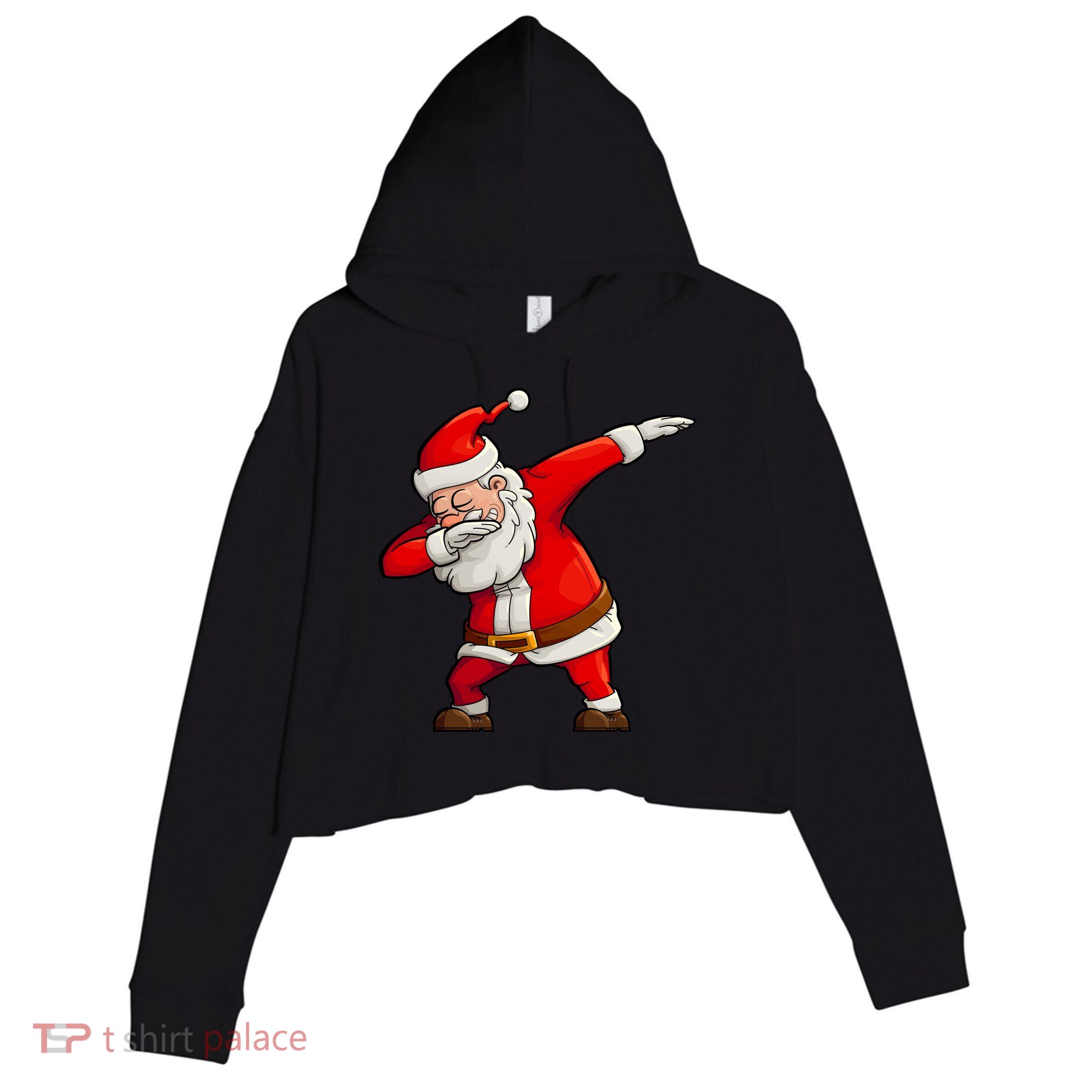 Dabbing Santa Claus Crop Fleece Hoodie