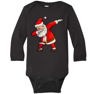 Dabbing Santa Claus Baby Long Sleeve Bodysuit