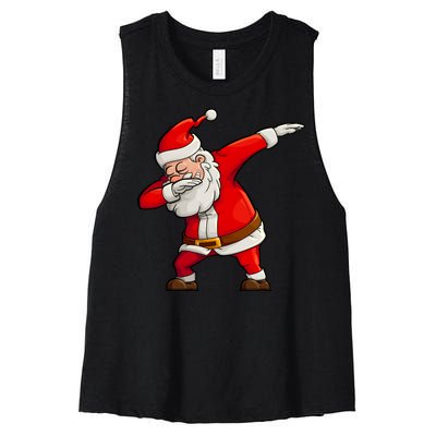 Dabbing Santa Claus Women's Racerback Cropped Tank