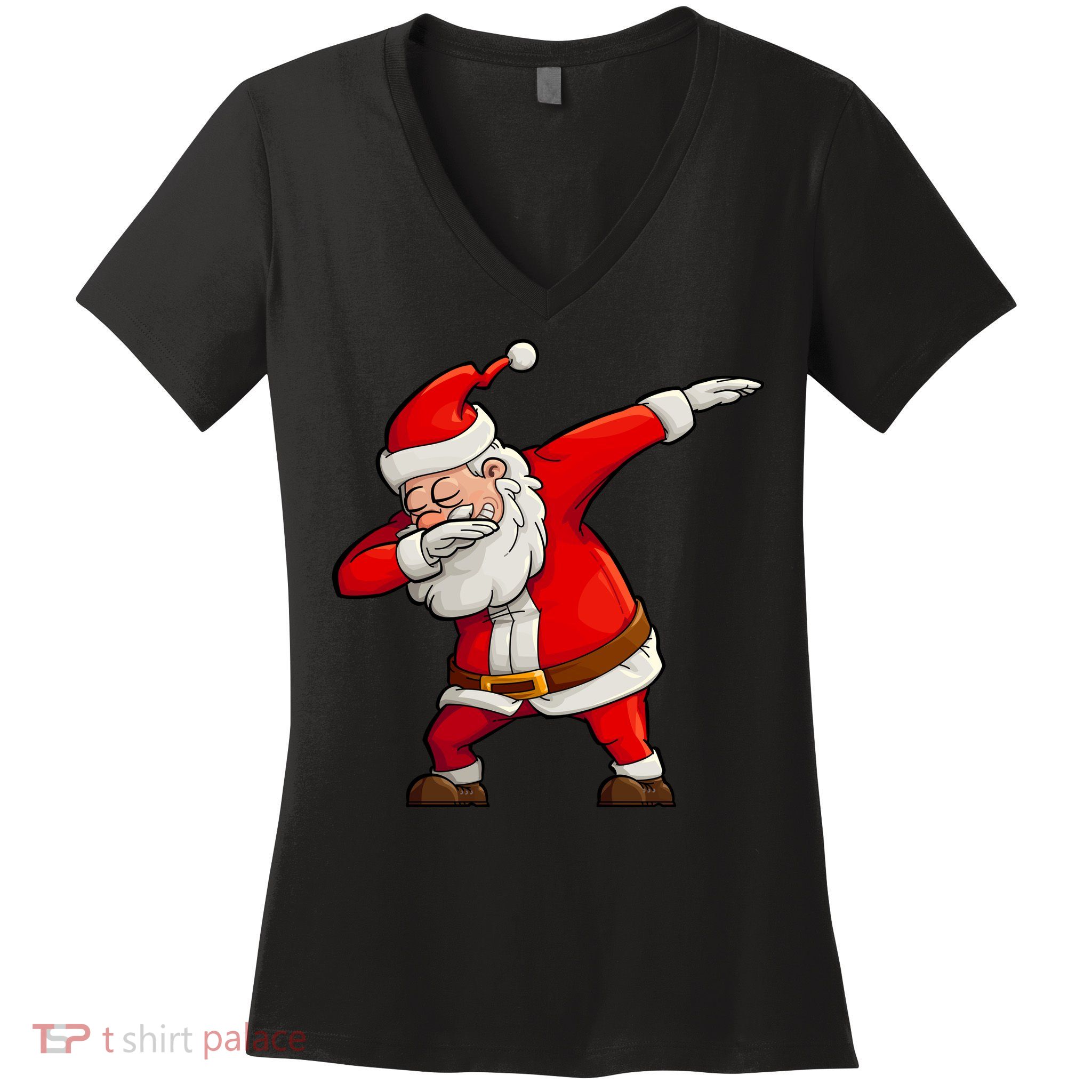 Dabbing Santa Claus Women's V-Neck T-Shirt