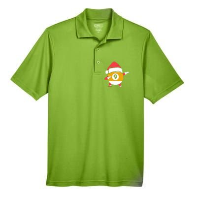 Dabbing Santa Claus Christmas Funny Pool Billiards Xmas Sport Men's Origin Performance Pique Polo