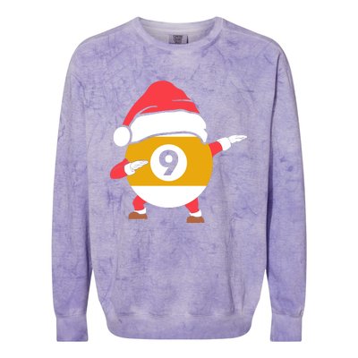 Dabbing Santa Claus Christmas Funny Pool Billiards Xmas Sport Colorblast Crewneck Sweatshirt