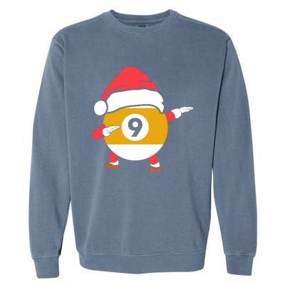 Dabbing Santa Claus Christmas Funny Pool Billiards Xmas Sport Garment-Dyed Sweatshirt