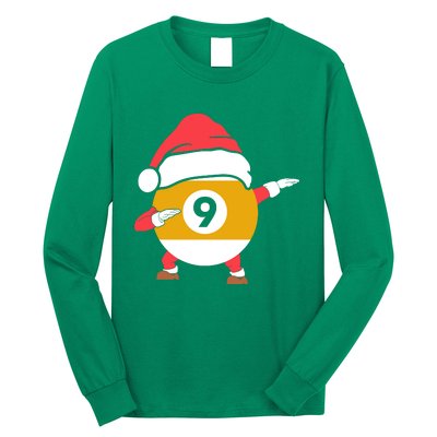 Dabbing Santa Claus Christmas Funny Pool Billiards Xmas Sport Long Sleeve Shirt