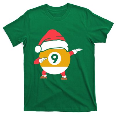 Dabbing Santa Claus Christmas Funny Pool Billiards Xmas Sport T-Shirt