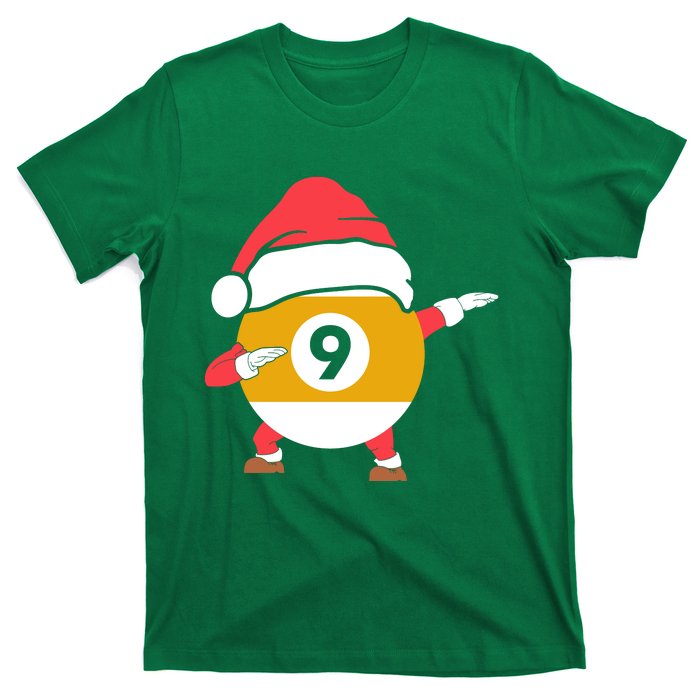 Dabbing Santa Claus Christmas Funny Pool Billiards Xmas Sport T-Shirt