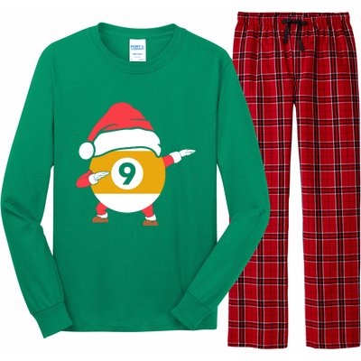 Dabbing Santa Claus Christmas Funny Pool Billiards Xmas Sport Long Sleeve Pajama Set