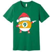 Dabbing Santa Claus Christmas Funny Pool Billiards Xmas Sport Premium T-Shirt