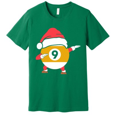 Dabbing Santa Claus Christmas Funny Pool Billiards Xmas Sport Premium T-Shirt