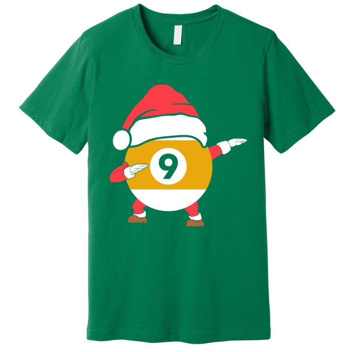 Dabbing Santa Claus Christmas Funny Pool Billiards Xmas Sport Premium T-Shirt