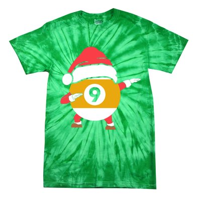 Dabbing Santa Claus Christmas Funny Pool Billiards Xmas Sport Tie-Dye T-Shirt