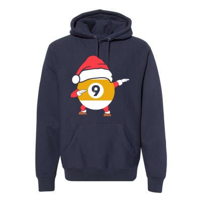 Dabbing Santa Claus Christmas Funny Pool Billiards Xmas Sport Premium Hoodie