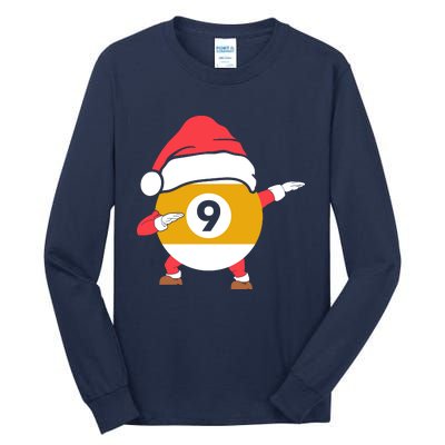 Dabbing Santa Claus Christmas Funny Pool Billiards Xmas Sport Tall Long Sleeve T-Shirt