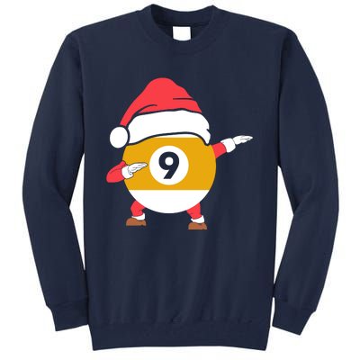 Dabbing Santa Claus Christmas Funny Pool Billiards Xmas Sport Tall Sweatshirt