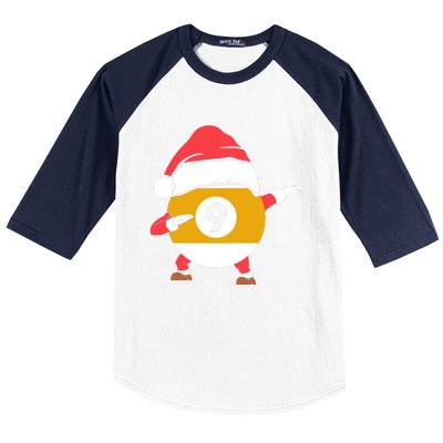 Dabbing Santa Claus Christmas Funny Pool Billiards Xmas Sport Baseball Sleeve Shirt