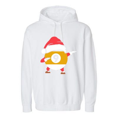 Dabbing Santa Claus Christmas Funny Pool Billiards Xmas Sport Garment-Dyed Fleece Hoodie