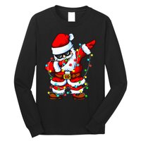 Dabbing Santa Claus Christmas Tree Lights Dab Xmas Long Sleeve Shirt