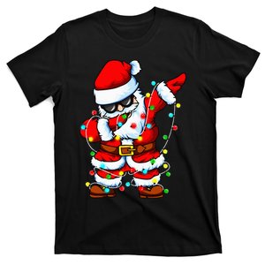 Dabbing Santa Claus Christmas Tree Lights Dab Xmas T-Shirt