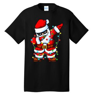 Dabbing Santa Claus Christmas Tree Lights Dab Xmas Tall T-Shirt