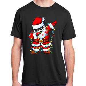 Dabbing Santa Claus Christmas Tree Lights Dab Xmas Adult ChromaSoft Performance T-Shirt