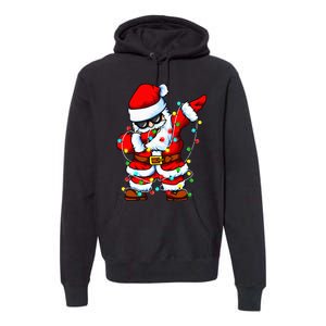 Dabbing Santa Claus Christmas Tree Lights Dab Xmas Premium Hoodie