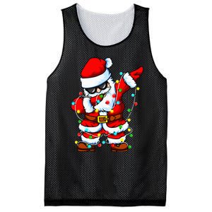 Dabbing Santa Claus Christmas Tree Lights Dab Xmas Mesh Reversible Basketball Jersey Tank