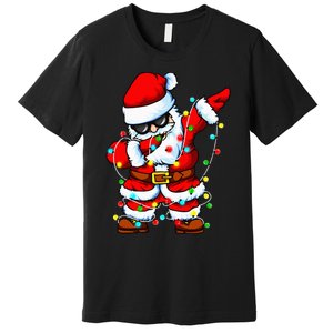 Dabbing Santa Claus Christmas Tree Lights Dab Xmas Premium T-Shirt