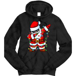 Dabbing Santa Claus Christmas Tree Lights Dab Xmas Tie Dye Hoodie