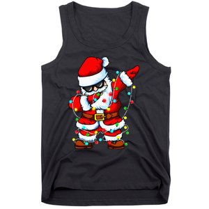 Dabbing Santa Claus Christmas Tree Lights Dab Xmas Tank Top