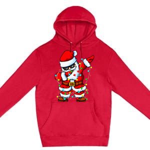 Dabbing Santa Claus Christmas Tree Lights Dab Xmas Premium Pullover Hoodie