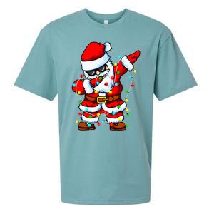 Dabbing Santa Claus Christmas Tree Lights Dab Xmas Sueded Cloud Jersey T-Shirt