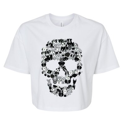 Dog Skull Creepy Puppy Skeleton Halloween Party Outfit Bella+Canvas Jersey Crop Tee