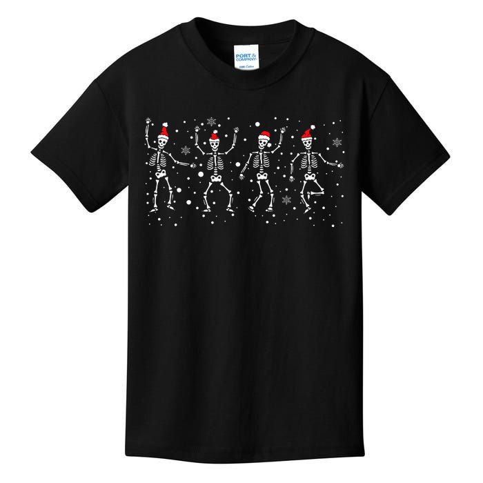 Dancing Santa Claus Skeleton Funny Christmas Pajama Kids T-Shirt