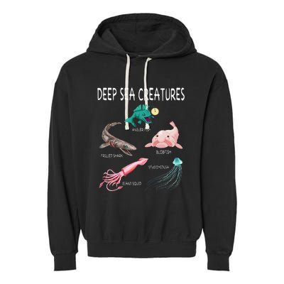 Deep Sea Creatures Educational Future Marine Biologist Garment-Dyed Fleece Hoodie